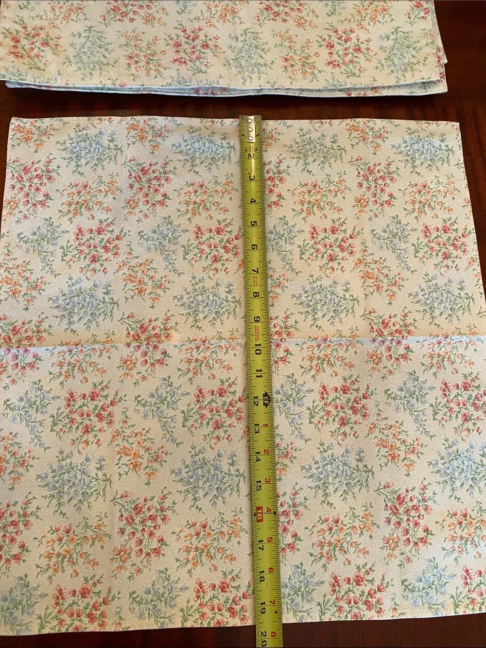 Longaberger Vintage Blossom Floral Cotton Placemat and Napkin Set of 6